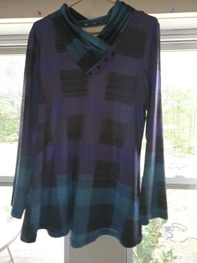 Lily Purple & Teal Plaid Tunic Top